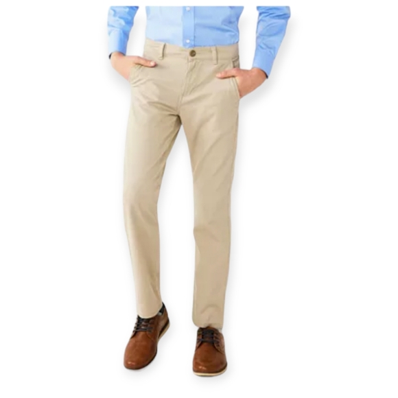 🆕✨Chaps Boys Approved Schoolwear Flat Front Stretch Adjustable Waist Khaki 18Rg - Picture 3 of 9